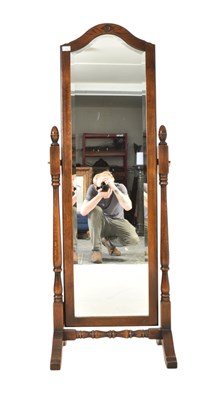Lot 535 - HARRODS - ROYAL OAK RANGE - SOLID OAK CHEVAL MIRROR