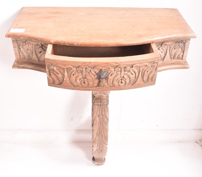 Lot 311 - PAIR OF CONTINENTAL ROCOCO STYLE CARVED WOOD CONSOLE HALL TABLES