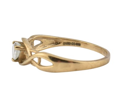 Lot 211 - A hallmark 9ct gold and CZ ring. The ring set...