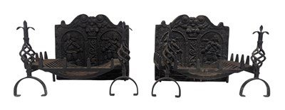 Lot 548 - 19TH CENTURY VICTORIAN CAST IRON FIREPLACE SET
