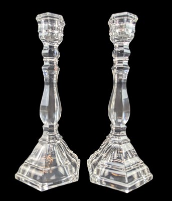 Lot 59 - TIFFANY & CO - PAIR OF CRYSTAL CANDLESTICKS