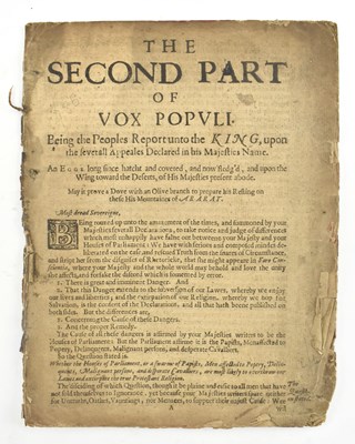 Lot 40 - CIVIL WAR. 1642 THE SECOND PART OF VOX POPULI SCARCE PAMPHLET