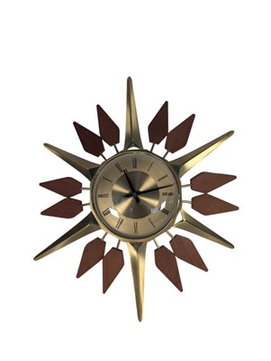 Lot 629 - ANSTEY & WILSON - VINTAGE SUNBURST WALL CLOCK