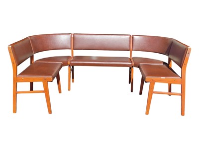 Lot 569 - BRITISH MODERN DESIGN - MID CENTURY HORSESHOE BENCH