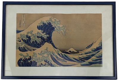 Lot 186 - AFTER KATSUSHIKA HOKUSAI - UNDER THE WAVE OFF KANAGAWA 富嶽三十六景神奈川沖浪裏