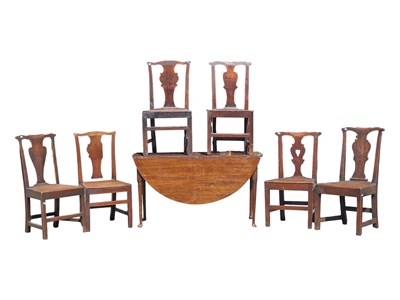 Lot 763 - SIX 19TH CENTURY NORTH COUNTRY OAK DINING CHAIRS
