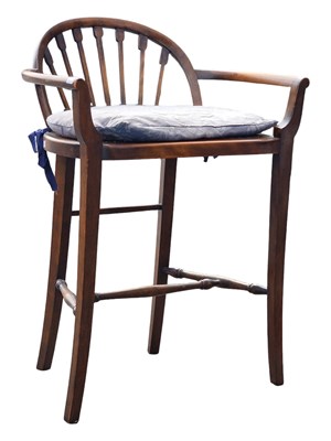 Lot 772 - 1920S WINDSOR STYLE LOW BACK DRESSING TABLE CHAIR