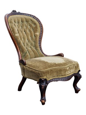 Lot 770 - VICTORIAN MAHOGANY LADIES CHAIR