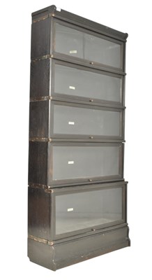 Lot 279 - GLOBE WERNICKE, LONDON - EBONISED OAK LAWYERS STACKING BOOKCASE