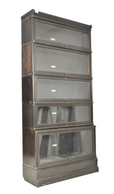 Lot 289 - GLOBE WERNICKE, LONDON - EBONISED OAK LAWYERS' STACKING BOOKCASE