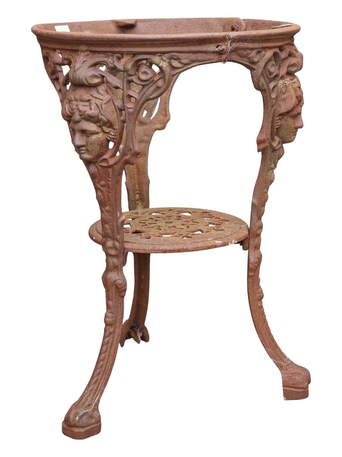 Lot 785 - VICTORIAN CAST IRON BRITANNIA PUB TABLE