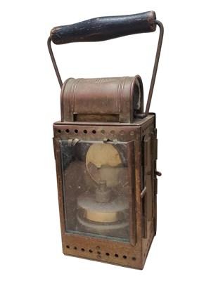 Lot 205 - MID CENTURY OSMEKA BRASS CARBIDE RAILWAY SIGNAL LAMP