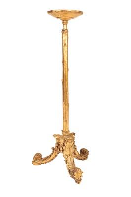 Lot 490 - ITALIAN ROCOCO STYLE GILDED GUERIDON JARDINIERE STAND