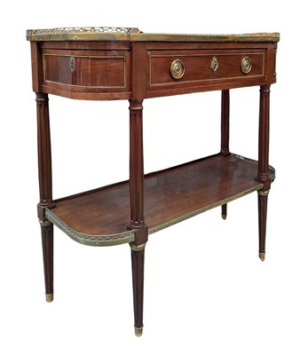 Lot 259 - FRENCH LOUIS XV STYLE 19TH CENTURY MAHOGANY & BRASS CONSOLE TABLE