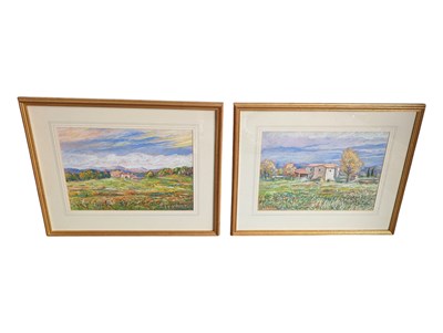 Lot 577 - VIVAR - TWO FRENCH LATE 20TH CENTURY PASTEL DRAWING ARTWORKS