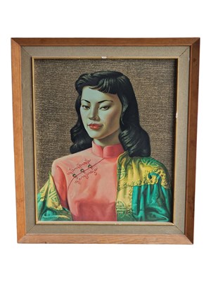 Lot 574 - AFTER VLADIMIR TRETCHIKOFF - MISS WONG - MID CENTURY PRINT ON BOARD