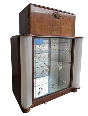 Lot 573 - RETRO 1930S ART DECO METAMORPHIC COCKTAIL CABINET