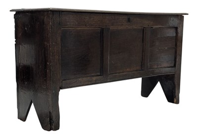 Lot 323 - 18TH CENTURY OAK WOOD PLANK COFFER CHEST