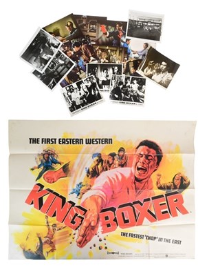 Lot 24 - KING BOXER (FIVE FINGERS OF DEATH) (1972) - MARTIAL ARTS - QUAD POSTER & LOBBY CARDS