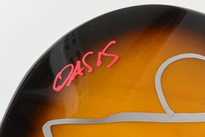 Lot 12 - OASIS (ENGLISH ROCK BAND) - RARE FULL BAND SIGNED GUITAR - AFTAL
