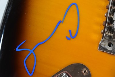 Lot 12 - OASIS (ENGLISH ROCK BAND) - RARE FULL BAND SIGNED GUITAR - AFTAL