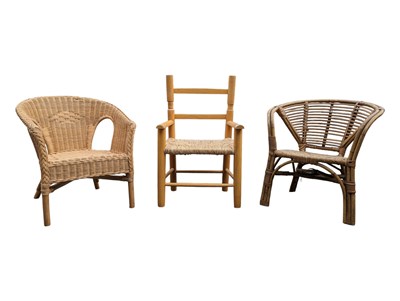 Lot 625 - COLLECTION OF MID CENTURY BAMBOO CHILDREN'S CHAIRS