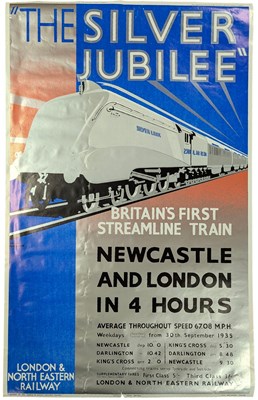 Lot 68 - LATE 20TH CENTURY 'THE SILVER JUBILEE' BRITAIN'S FIRST STREAMLINE TRAIN POSTER