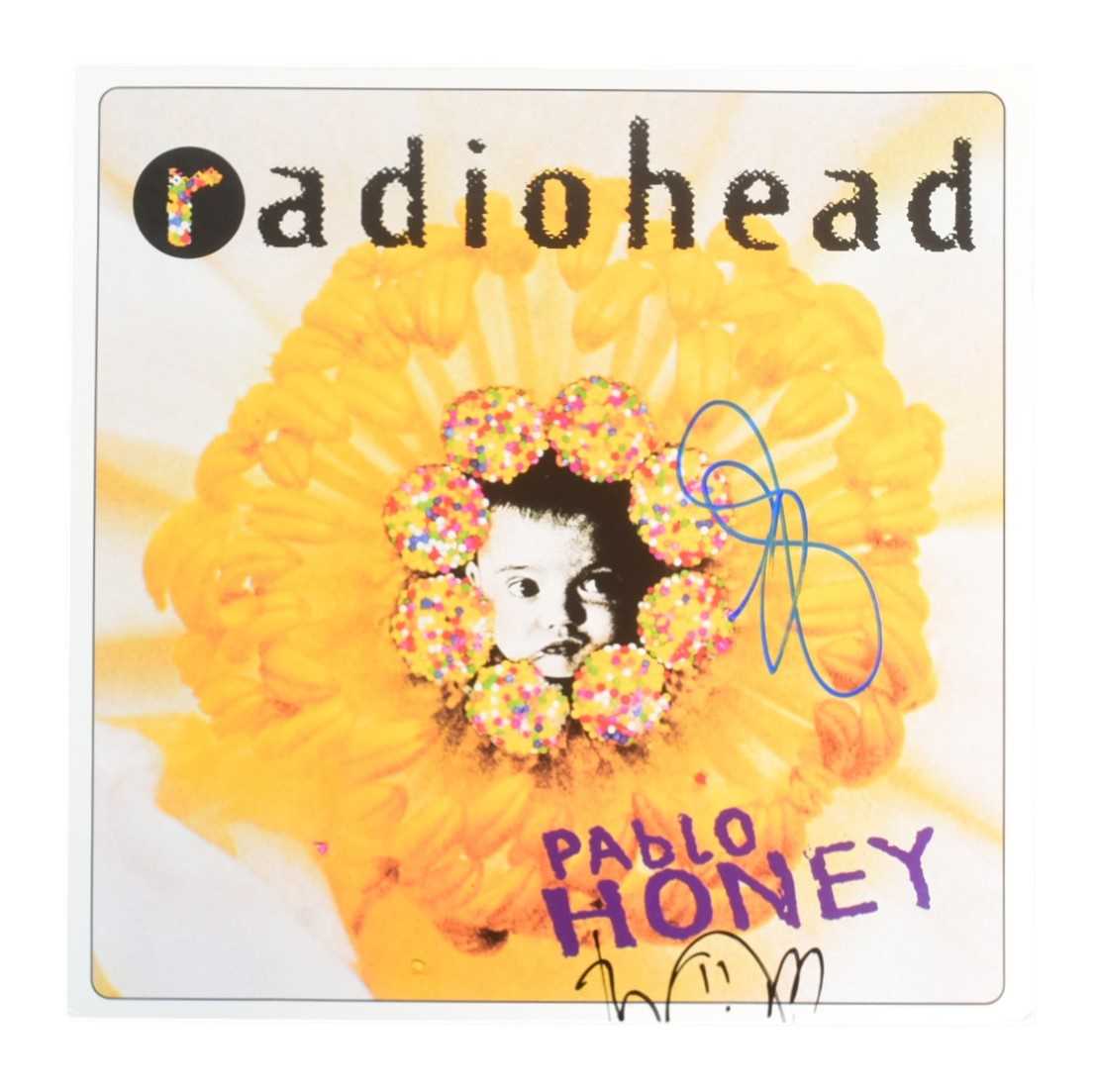 Lot 114 - RADIOHEAD (BAND) - DUAL SIGNED PABLO HONEY LP - BECKETT AUTHENTICATION