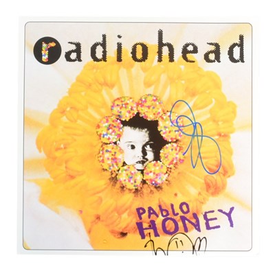 Lot 114 - RADIOHEAD (BAND) - DUAL SIGNED PABLO HONEY LP - BECKETT AUTHENTICATION