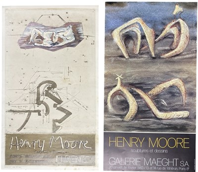 Lot 73 - TWO VINTAGE 20TH CENTURY HENRY MOORE EXHIBITION POSTERS