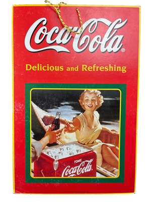 Lot 43 - COCA-COLA - DELICIOUS & REFRESHING - VINTAGE CARDBOARD SHOP SIGN