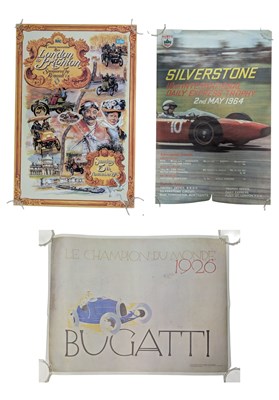 Lot 59 - OF AUTOMOBILIA RACING INTEREST - THREE VINTAGE ADVERTISEMENT POSTERS