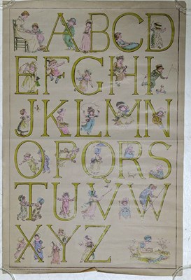 Lot 18 - KATE GREENAWAY - ALPHABET - VINTAGE GALLERY PRINT IN COLOURS