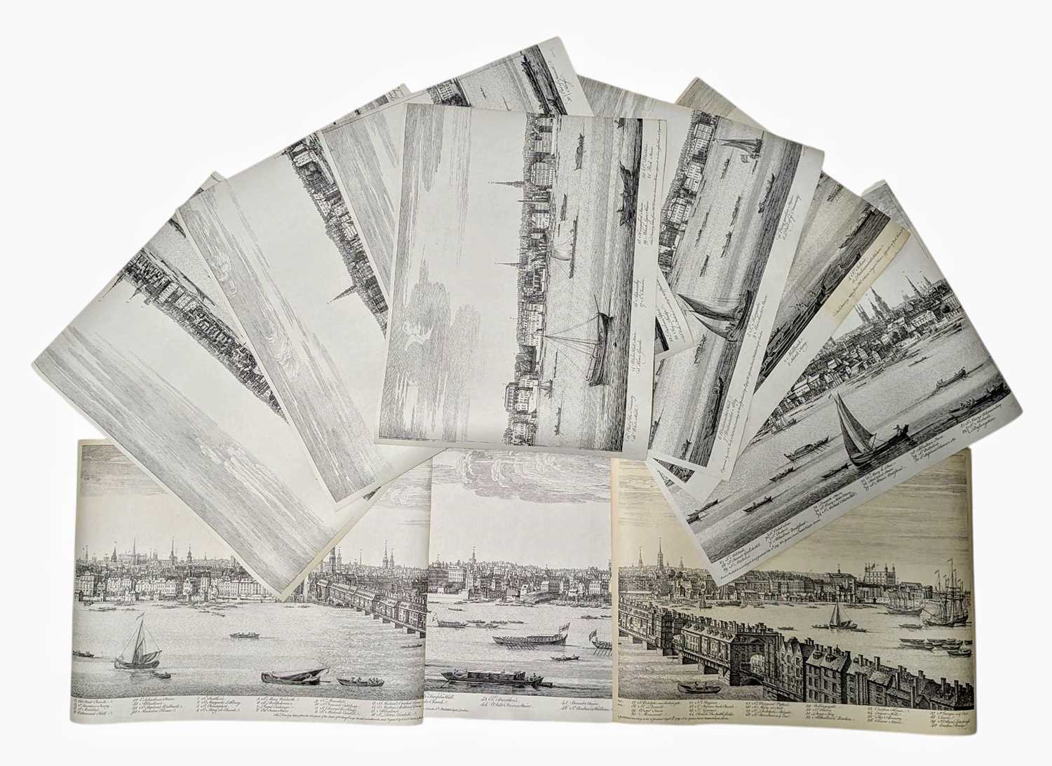 Lot 57 - FIVE PANORAMIC SHEETS AFTER D. & N. BUCK'S PERSPECTIVE VIEWS OF CITIES...