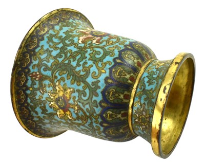 Lot 50 - QING DYNASTY 18TH CENTURY CLOISONNE ENAMELED CUP 清 铜胎掐丝珐琅杯