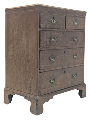 Lot 480 - GEORGE III 19TH CENTURY OAK WOOD CHEST OF DRAWERS