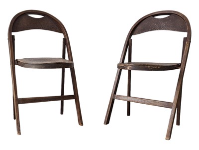 Lot 1038 - PAIR OF EARLY 20TH CENTURY FOLDING BISTRO CHAIRS