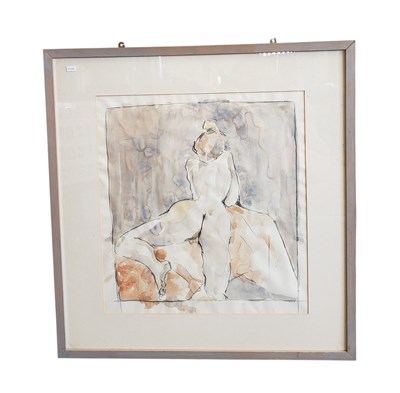 Lot 675 - 21ST CENTURY CONTEMPORARY WATERCOLOUR PAINTING OF NUDE FEMALE