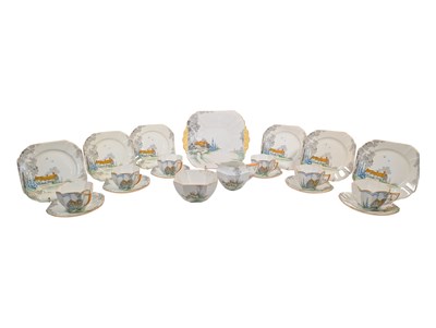 Lot 149 - EARLY 20TH CENTURY ART DECO SHELLEY PORCELAIN PART TEA SERVICE