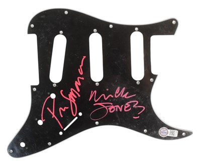 Lot 21 - THE CLASH - MICK JONES & PAUL SIMONON SIGNED GUITAR PLATE - AFTAL