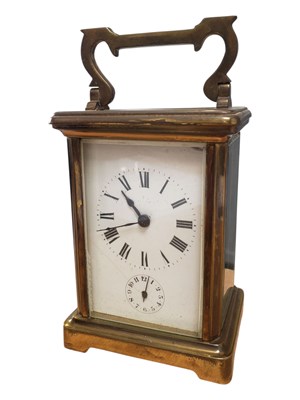 Lot 217 - EARLY 20TH CENTURY FRENCH BRASS CARRIAGE CLOCK