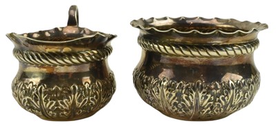 Lot 17 - VICTORIAN HALLMARKED SILVER SUGAR BOWL & CREAMER JUG SET