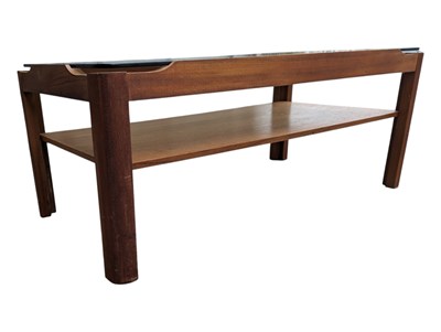 Lot 663 - MYERS - MID CENTURY TEAK & SMOKED GLASS COFFEE TABLE
