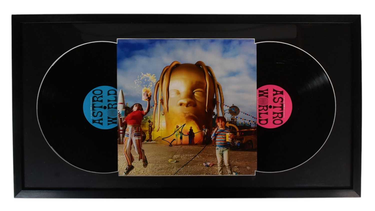 Lot 150 - TRAVIS SCOTT (RAPPER) - ASTRO WORLD - SIGNED VINYL DISPLAY