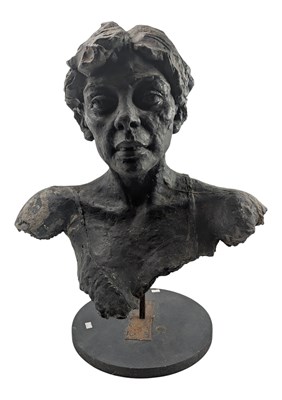 Lot 332 - FROM THE ESTATE OF JOHN WRAGG - PAINTED FIBERGLASS BUST SCULPTURE