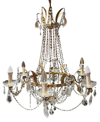 Lot 272 - FRENCH BELLE EPOQUE EARLY 20TH CENTURY GILT & GLASS CHANDELIER