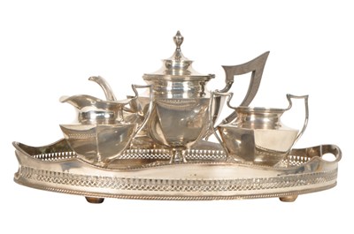 Lot 243 - MID CENTURY SILVER PLATE PART TEA SERVICE