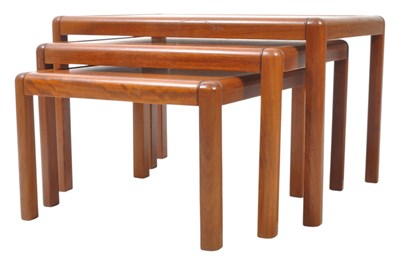 Lot 667 - MID CENTURY TEAK WOOD DANISH NEST OF TABLES