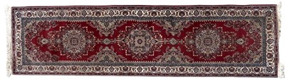 Lot 311 - 20TH CENTURY PERSIAN SAROUK SILK & WOOL FLOOR RUNNER RUG