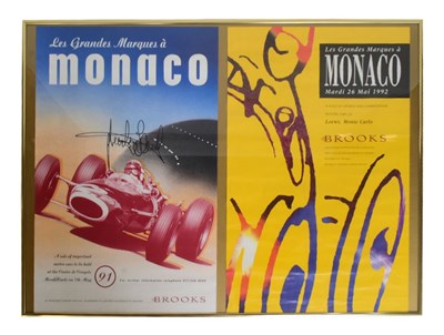 Lot 60 - MOTORSPORT - MONACO 1991 / 1992 POSTERS - SIGNED BY JACKIE STEWART